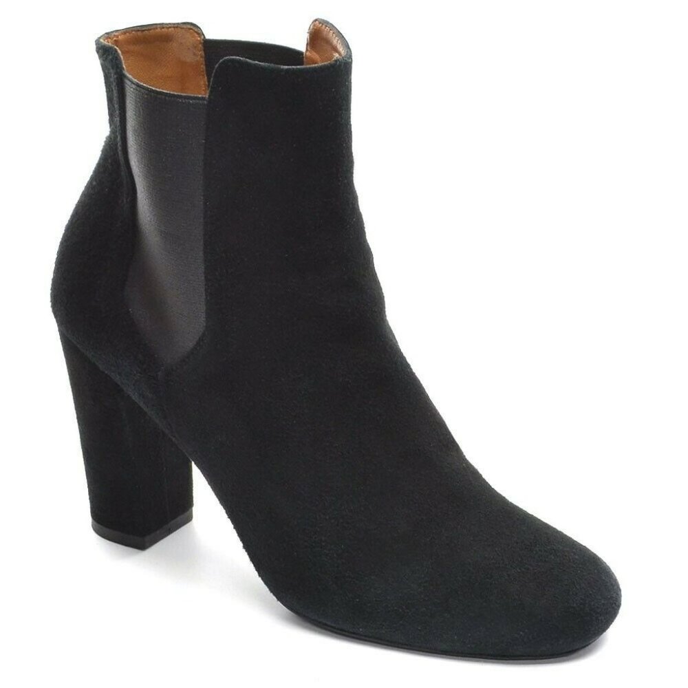 IRO Eidem Black Suede Elastic Heeled Ankle Boot 38